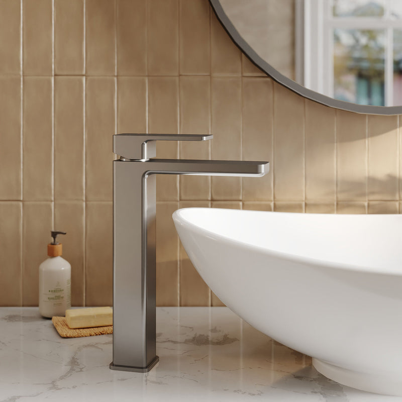 Nuie Windon High Rise Mono Basin Mixer Brushed Pewter lifestyle image