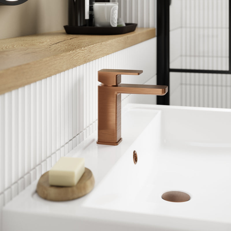 Nuie Windon Mono Basin Mixer Brushed Bronze lifestyle image