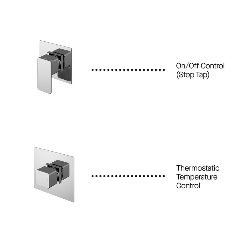 Nuie Windon Chrome 1 Outlet Concealed Thermostatic Shower System with Cartridge & Riser additional view