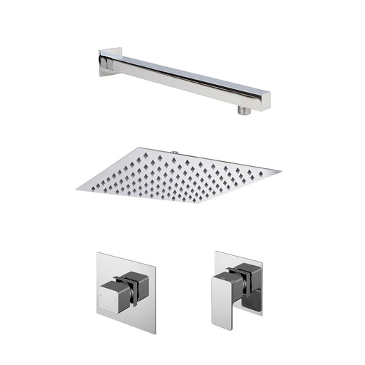 Nuie Windon Chrome 1 Outlet Concealed Thermostatic Shower System with Cartridge & Riser — SBS125ST1