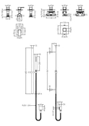 Nuie Windon Chrome 1 Outlet Concealed Thermostatic Shower Valve with Cartridge dimensions line drawing