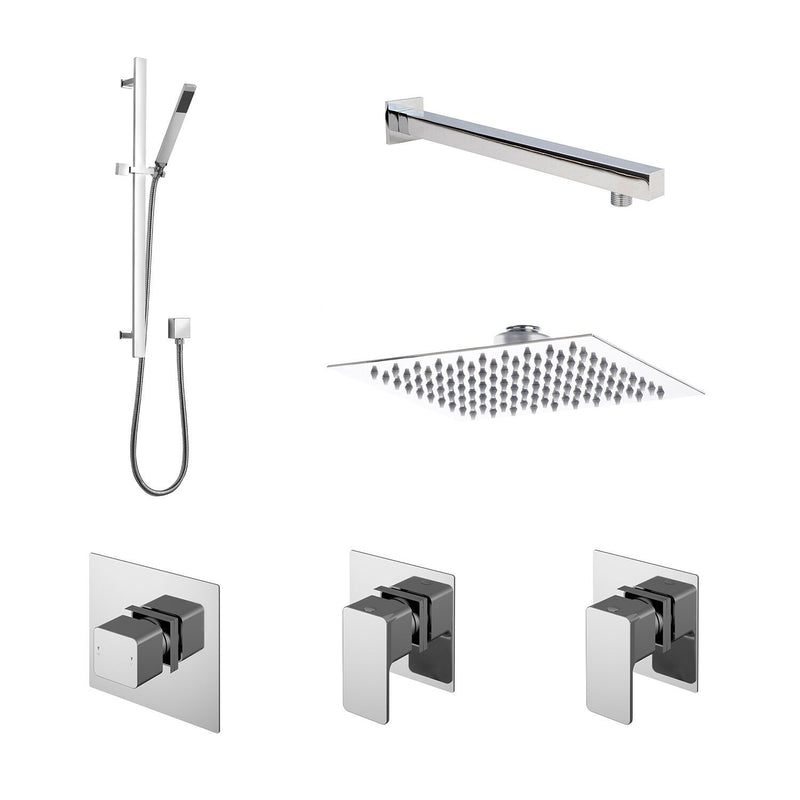 Nuie Windon Chrome 2 Outlet Concealed Thermostatic Shower Valve with Diverter — SBS129ST2