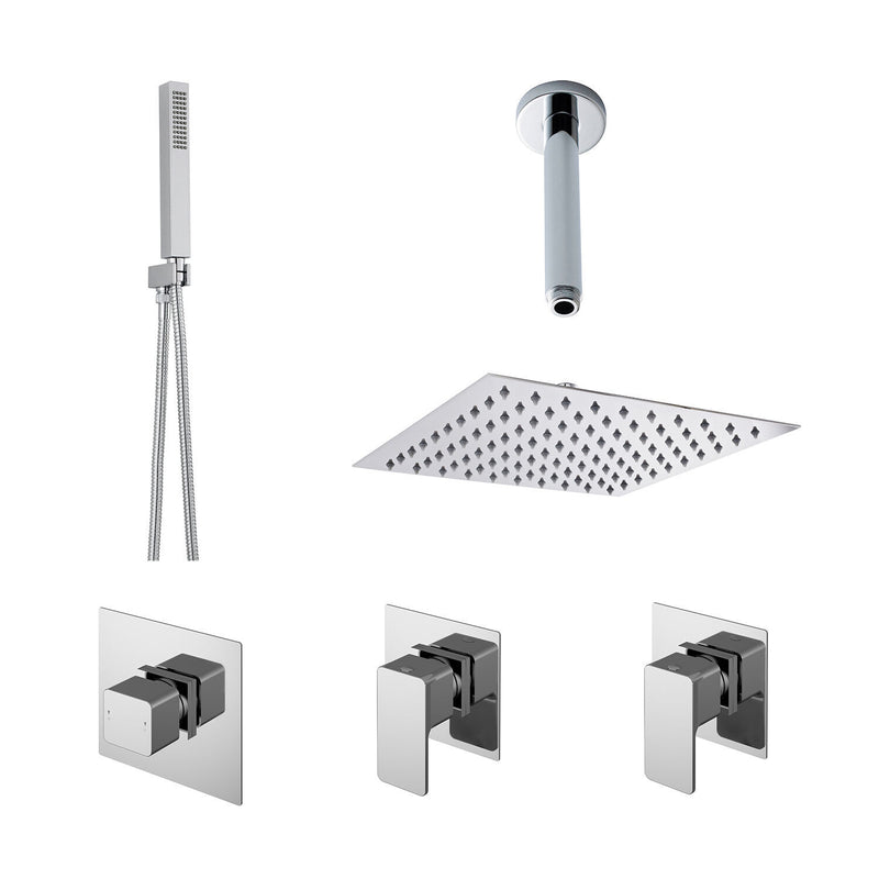 Nuie Windon Chrome 2 Outlet Concealed Thermostatic Shower Valve with Stop Taps — SBS130ST2