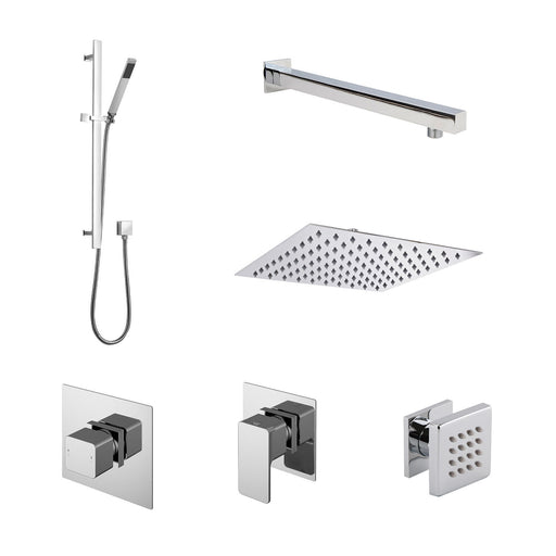 Nuie Windon Chrome 3 Outlet Concealed Thermostatic Shower System with Stop Taps — SBS135ST3