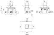 Nuie Windon Thermostatic Temperature Control Valve Chrome dimensions diagram WINTC11