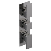 Nuie Windon Triple Concealed Thermostatic Shower Valve 2 Outlet Brushed Pewter WIN7TR02