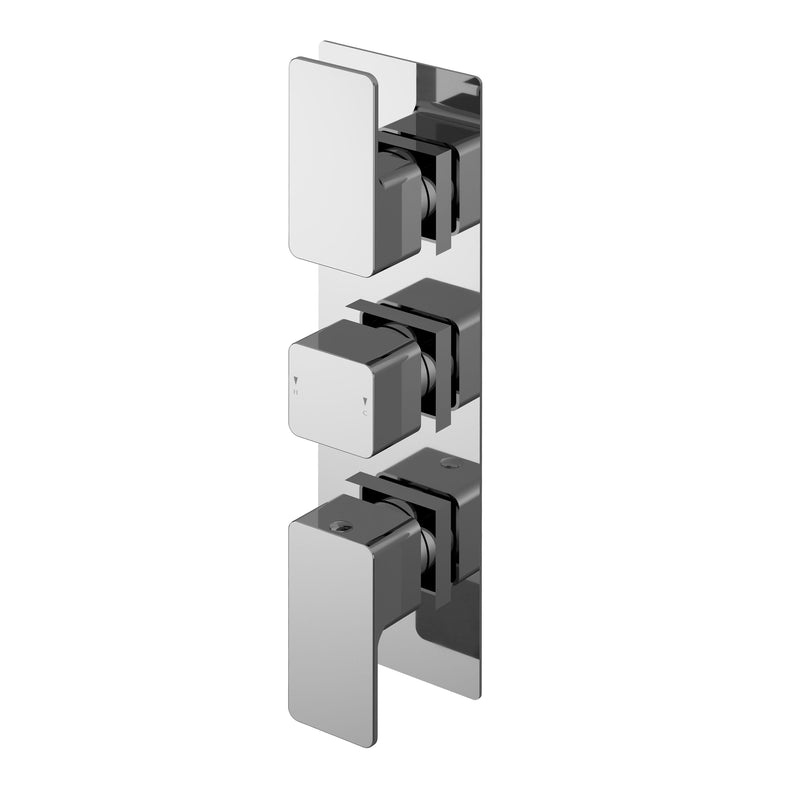 Nuie Windon Triple Concealed Thermostatic Shower Valve 2 Outlet Chrome WINTR02