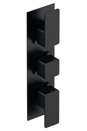 Nuie Windon Triple Concealed Thermostatic Shower Valve With Diverter 3 Outlet Matt Black WIN4TR03