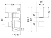 Nuie Windon Twin Concealed Thermostatic Shower Valve (1 Outlet) Brushed Brass (WIN8TW01) line drawing