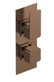 Nuie Windon Twin Concealed Thermostatic Shower Valve 1 Outlet Brushed Bronze WIN15TW01