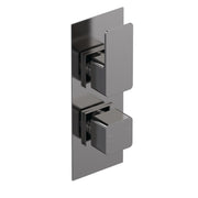 Nuie Windon Twin Concealed Thermostatic Shower Valve 1 Outlet Brushed Pewter WIN7TW01