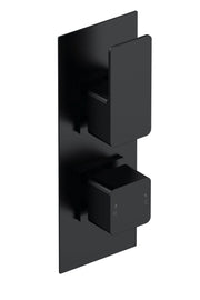 Nuie Windon Twin Concealed Thermostatic Shower Valve 1 Outlet Matt Black WIN4TW01
