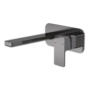 Nuie Windon Wall Mounted Basin Mixer 2 Tap Hole with Plate Brushed Pewter WIN728