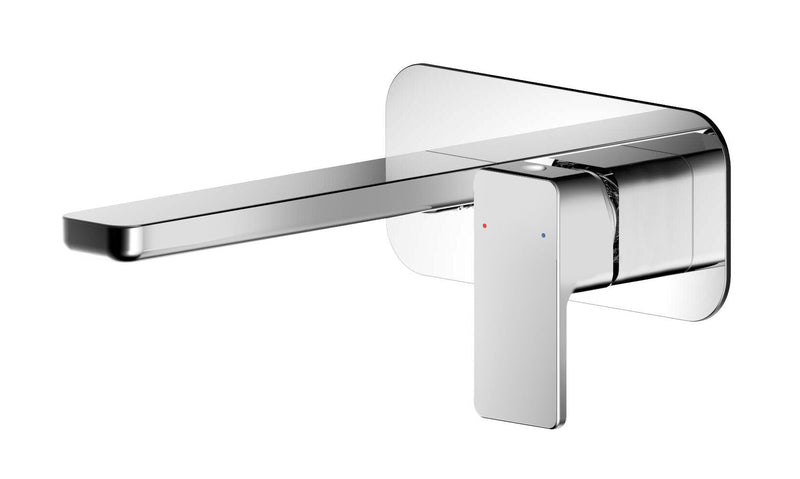 Nuie Windon Wall Mounted Basin Mixer 2 Tap Hole with Plate Chrome WIN328