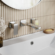 Nuie Windon Wall Mounted Basin Mixer 3 Tap Hole Chrome lifestyle image