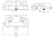 Nuie Windon Wall Mounted Thermostatic Bath Shower Mixer Chrome dimensions diagram WIN005
