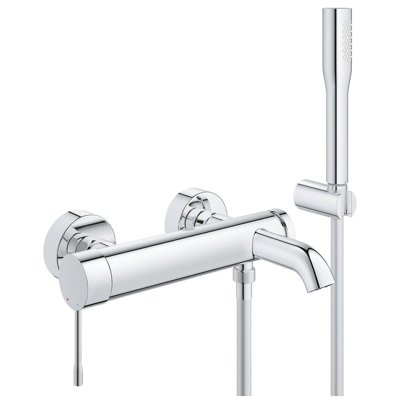 Grohe Essence exposed bath shower mixer with shower set 25249 in StarLight Chrome