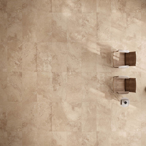 Ocala ivory stone effect matt tile 600x1200mm - view 2