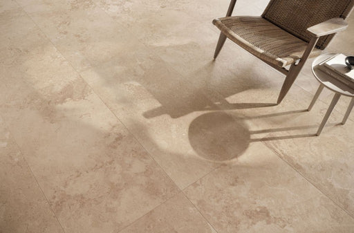 Ocala Ivory Stone Effect Matt Porcelain Wall & Floor Tile 600x1200mm