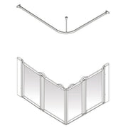 AKW Option E half height carer shower screen with bi-fold doors