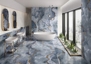 Orlando Blue Onyx Effect Matt Porcelain Wall & Floor Tile 600x1200mm