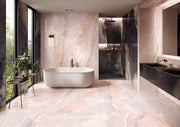 Orlando Pink Onyx Effect Polished Porcelain Wall & Floor Tile 600x1200mm