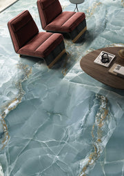 Orlando turquoise onyx effect tile 600x1200mm - view 2