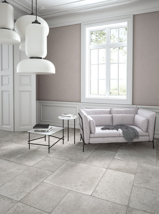 Oviedo Pale Grey Flagstone Effect Matt Porcelain Wall & Floor Tile 300x500mm