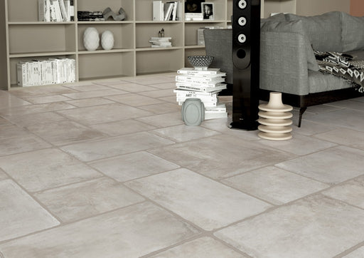 Oviedo White Flagstone Effect Matt Porcelain Wall & Floor Tile 300x300mm