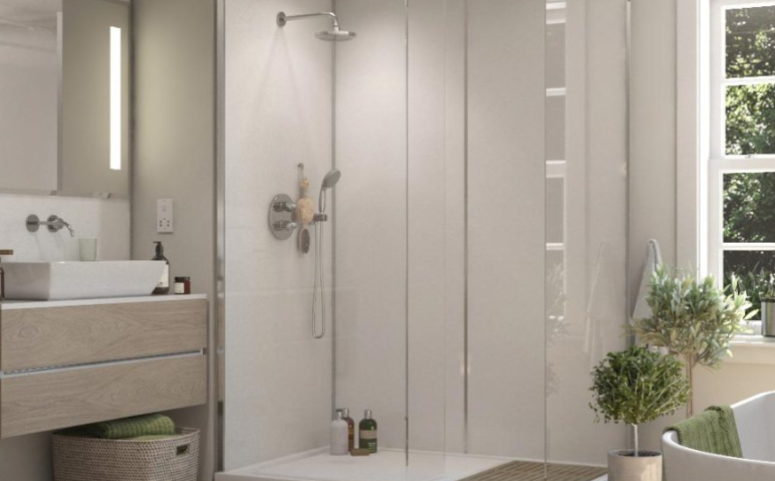 Selkie Oyster Pixel Tongue & Groove MDF Wall Panel