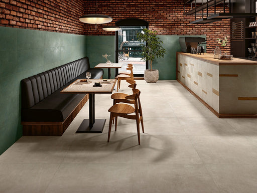 Palm Coast Green Oxidised Effect Matt Ceramic Wall Tile 350x1000mm