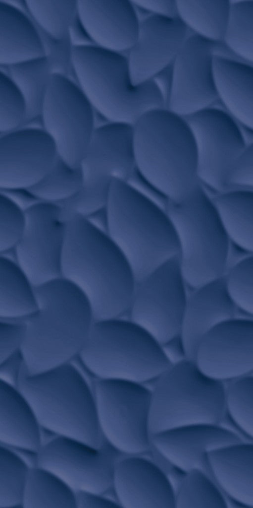 Palmetto Blue Leaf Relief Matt Ceramic Decor Wall Tile 300x600mm