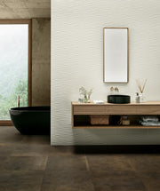 Palmetto White Reef Relief Matt Ceramic Decor Wall Tile 300x600mm