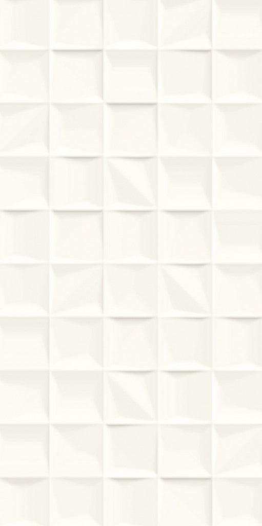 Palmetto White Rise Relief Matt Ceramic Decor Wall Tile 300x600mm