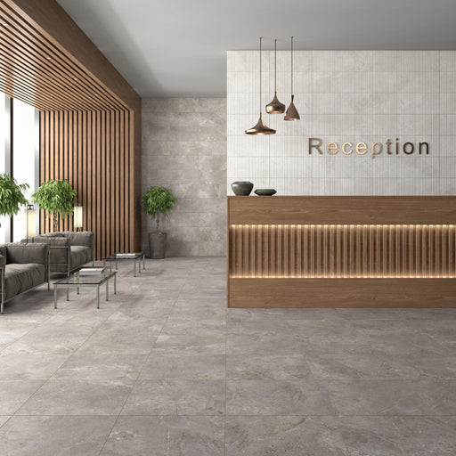 Parkland grey stone effect tile 300x600mm - view 2
