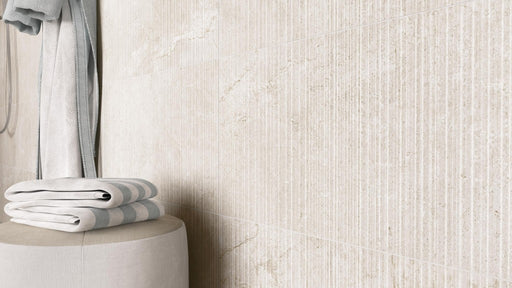 Parkland white stone effect tile 300x600mm - view 2
