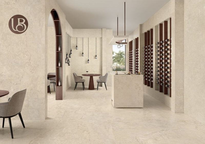 Pensacola beige minimal matt porcelain tile 600x1200mm - view 3