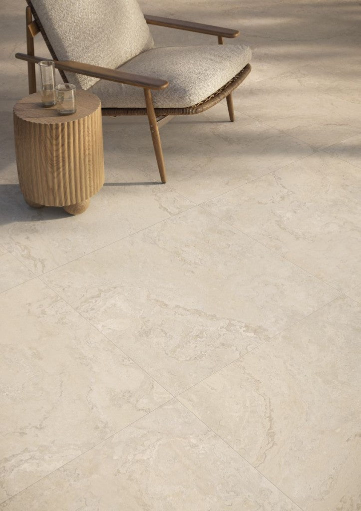 Pensacola Beige Varied Stone Effect Matt Porcelain Wall & Floor Tile 1000x1000mm