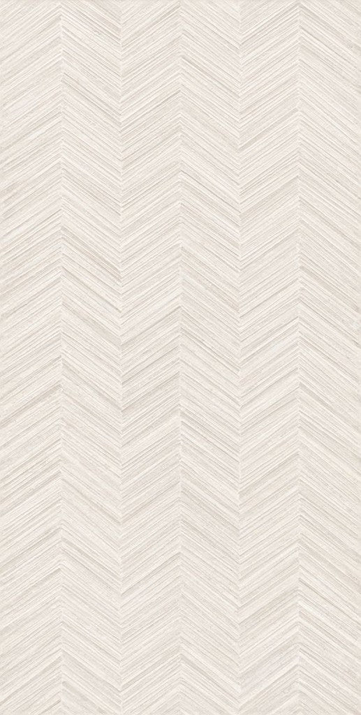 Pensacola white herringbone decor matt porcelain tile 600x1200mm - view 2