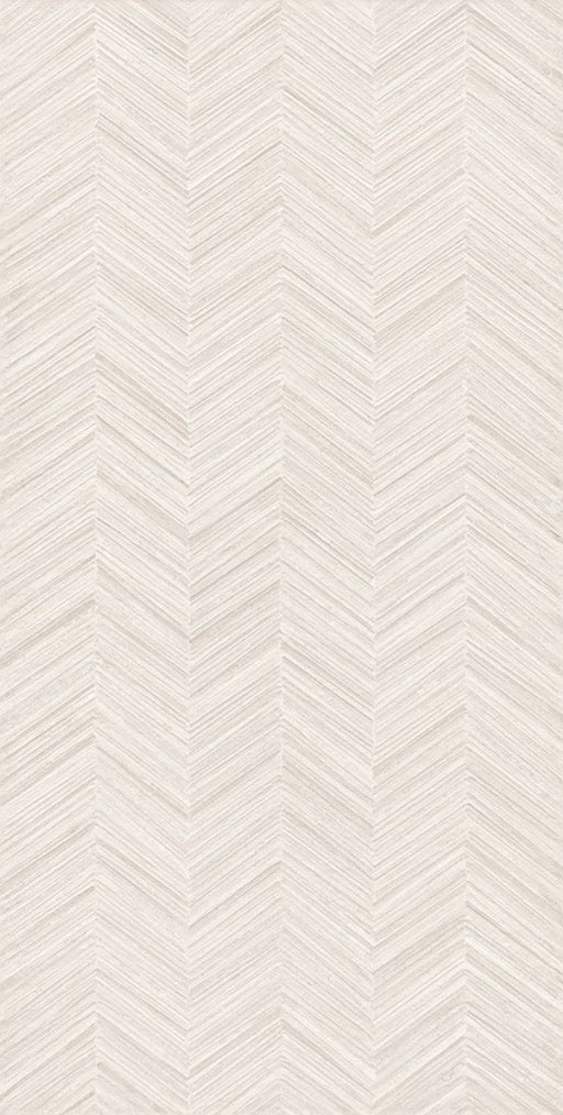 Pensacola white herringbone decor matt porcelain tile 600x1200mm - view 2