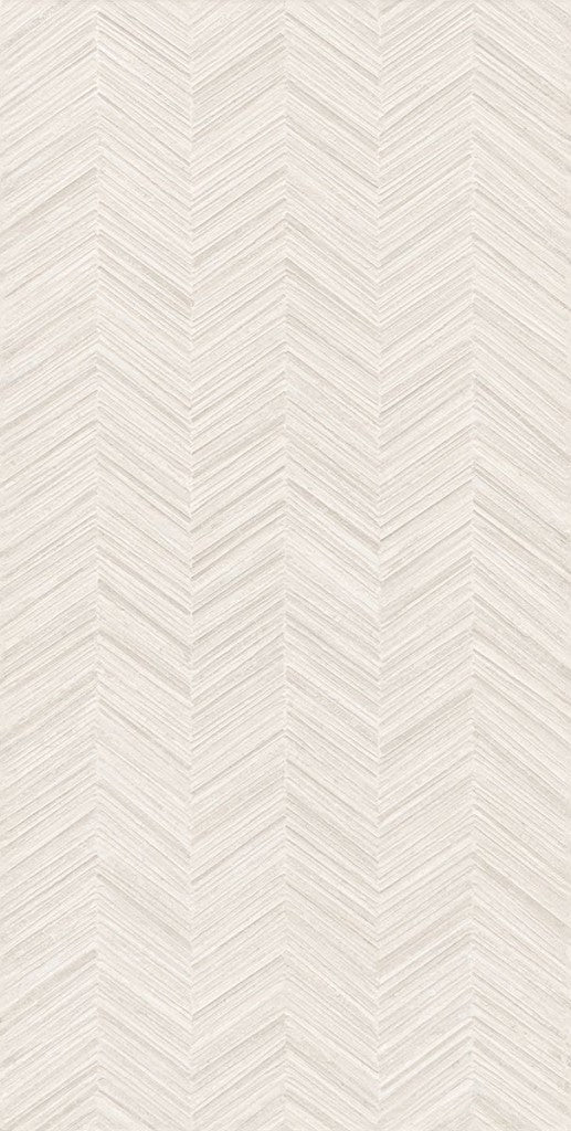 Pensacola white herringbone decor matt porcelain tile 600x1200mm - view 4