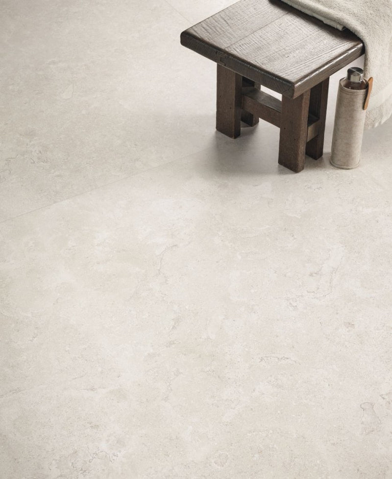Pensacola White Minimal Stone Effect Matt Porcelain Wall & Floor Tile 1000x1000mm