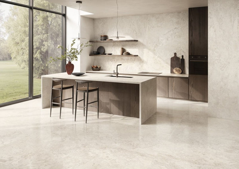Pensacola white varied matt porcelain tile 600x1200mm - view 2