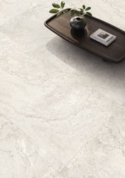 Pensacola White Varied Stone Effect Matt Porcelain Wall & Floor Tile 600x1200mm