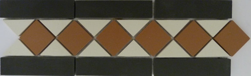 Port Orange black & red victorian style tile 285x93mm - view 2