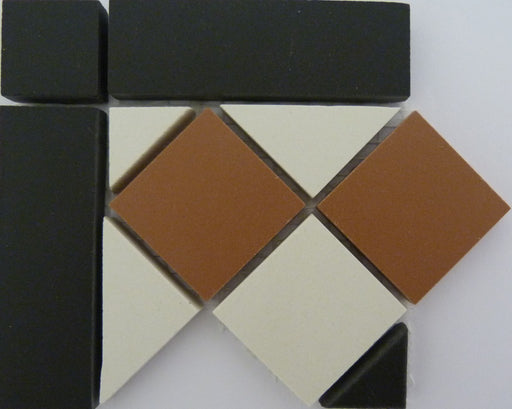 Port Orange black & red victorian style tile 93x93mm - view 2