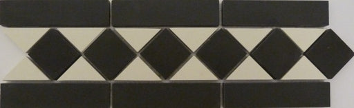 Port Orange black & white victorian style tile 285x93mm - view 2