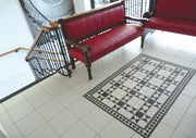 Port Orange Black & White Victorian Style Matt Porcelain Border Floor Tile 285x93mm