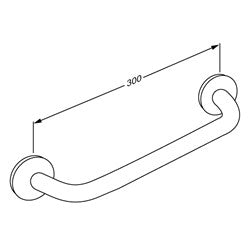 Pressalit Plus Handrail, 300mm, Dark Blue (RT100108)