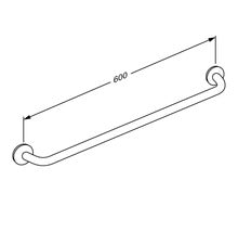 Pressalit Plus Handrail, 600mm, Anthracite (RT102112)